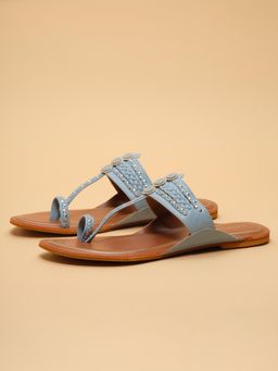 ERIDANI - Azira Blue Kolhapuri Flats