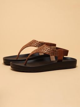 ERIDANI - Lenora Brown Thong Sandal