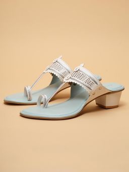 ERIDANI - Srivi Blue Kolhapuri Heels