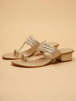 ERIDANI - Viha Gold Kolhapuri Heels