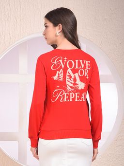 CRIMSOUNE CLUB - Women Graphic Print Red Sweatshirt