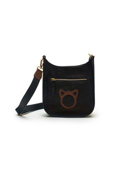 ODDCAT - Embossed Black and Brown Leather Crossbody Bag Mini Crosby