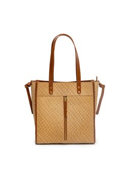ODDCAT - Embossed Superwoman Blonde Tan Leather Tote