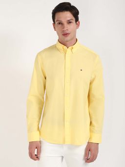 Tommy Hilfiger - Men Yellow Collar Neck Solid Shirt