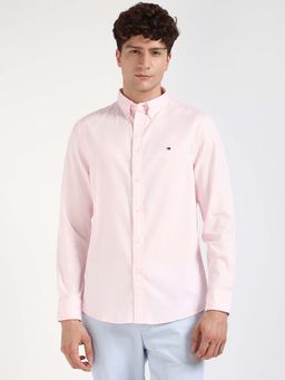 Tommy Hilfiger - Men Pink Collar Neck Solid Shirt