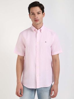 Tommy Hilfiger - Men Pink Collar Neck Stripes Shirt