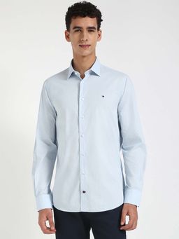 Tommy Hilfiger - Men Blue Collar Neck Printed Shirt