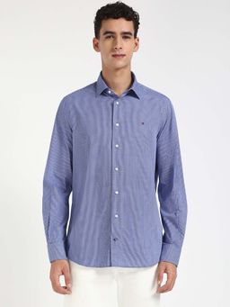 Tommy Hilfiger - Men Blue Collar Neck Printed Shirt