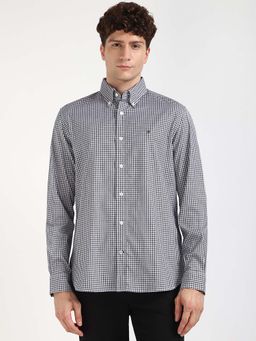 Tommy Hilfiger - Men Blue Collar Neck Checks Shirt