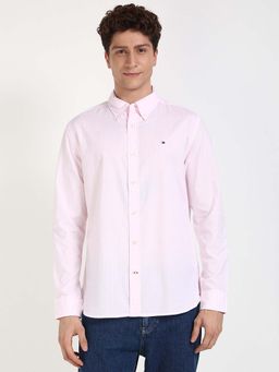 Tommy Hilfiger - Men Pink Collar Neck Checks Shirt