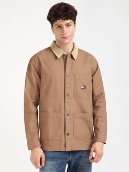 Tommy Hilfiger - Men Brown Collar Neck Solid Shirt