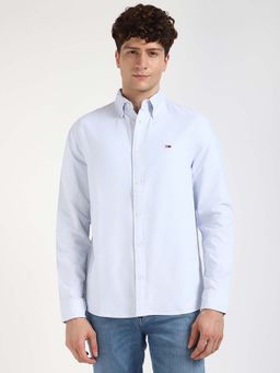 Tommy Hilfiger - Men Blue Collar Neck Solid Shirt