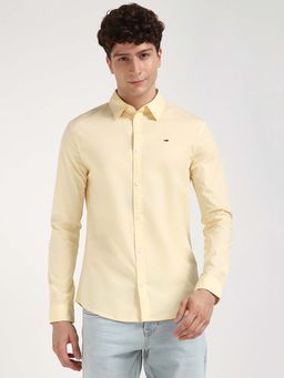 Tommy Hilfiger - Men Yellow Collar Neck Solid Shirt