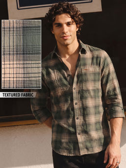 Bewakoof - Men's Multi-Colour Checked Textured Shirt