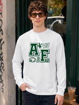 Bewakoof - Men's White Af Typography Oversized T-Shirt
