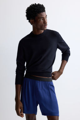 H&M - Men Blue Satin Boxer Shorts