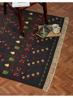 Fabindia - Grey Dhakai Cotton Hand Woven Dhurrie