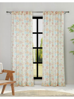 Fabindia - Multi Polka Cotton Printed Semi Sheer Curtain (7 Feet)