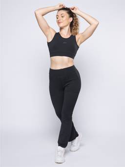 STRCH - Womens Open-Back Sports Bra- Black