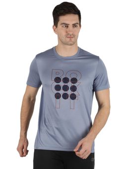 Rock.it - Men Blue Crew Neck Regular Fit Half Sleeve T-Shirt