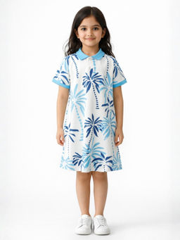 ANTHRILO - Garden White Girls Summer Polo Dress
