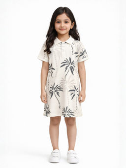 ANTHRILO - Garden Off White Girls Summer Polo Dress