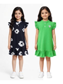 ANTHRILO - Pop And Heart Girls Dresses (Pack of 2)