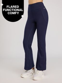 Nykd by Nykaa - Ultimate Cotton Flare Leggings with Anti-Slip Waist & Pockets NYAT503 Navy