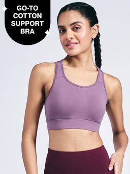 Nykd by Nykaa - Cotton Slip On Sports Bra with Removable Cups NYK059 Mauve