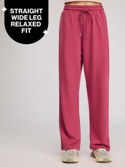 Nykd by Nykaa - Comfort Cotton French Terry Straight Leg Lounge Track Pants NYLE606 Grape