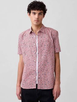 GAP - Men'S Pink Floral Cotton Blend Regular Fit Shirt
