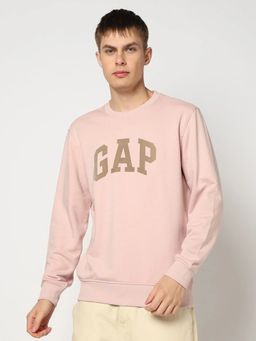 GAP - Men'S Pink Solid Cotton Blend Regular Fit Sweatshirt