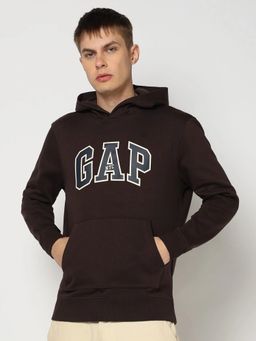 GAP - Men'S Brown Solid Cotton Blend Regular Fit Sweatshirt