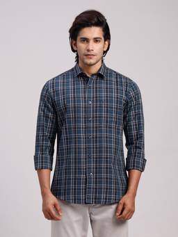 Classic Polo - Men'S Multi-Color Checks Cotton Slim Fit Shirt