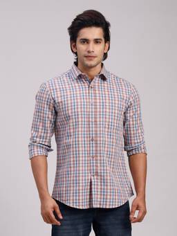 Classic Polo - Men'S Multi-Color Checks Cotton Slim Fit Shirt