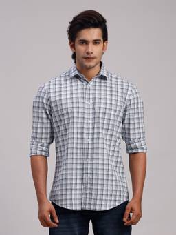 Classic Polo - Men'S Multi-Color Checks Cotton Slim Fit Shirt