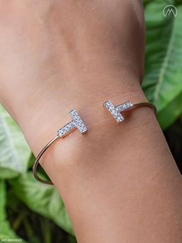 Maiora Diamonds - Womens 14K White Gold Diamond Open Cuff Bracelet