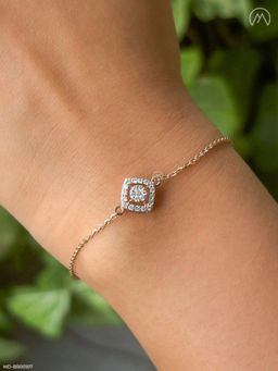 Maiora Diamonds - 14K White Gold Lab-Grown Diamond Halo Bracelet