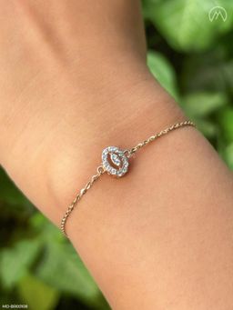 Maiora Diamonds - 14K White Gold Lab Grown Diamond 0.15 Ct Dainty Chain Design Bracelet