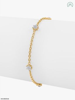 Maiora Diamonds - 14K White Gold Lab Grown Diamond 0.35 Ct Floral Design Bracelet