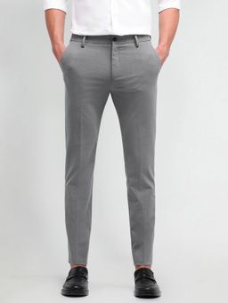 Arrow Newyork - Solid Grey Polyester Trousers