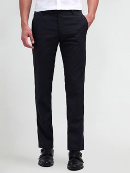 Arrow - Checked Navy Blue Polyester Trousers