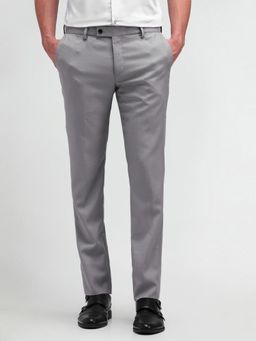 Arrow - Solid Grey Polyester Trousers