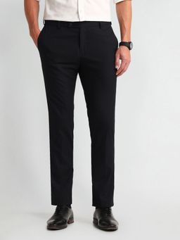 Arrow - Striped Black Polyester Trousers
