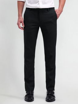 Arrow - Solid Charcoal Polyester Trousers