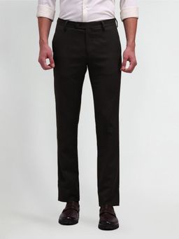 Arrow - Solid Brown Polyester Trousers