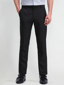 Arrow - Solid Grey Polyester Trousers