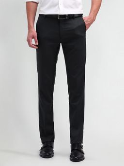 Arrow - Solid Grey Polyester Trousers