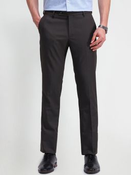 Arrow - Solid Brown Polyester Trousers
