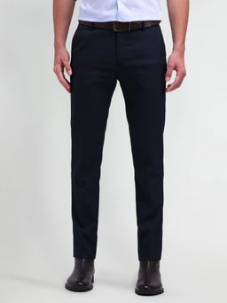 Arrow - Printed Navy Blue Polyester Trousers